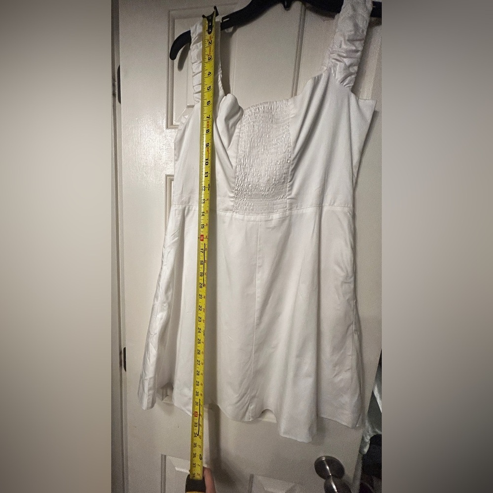 Favorite Daughter Off-Shoulder White Button-Front Mini Dress - Picture 12 of 12